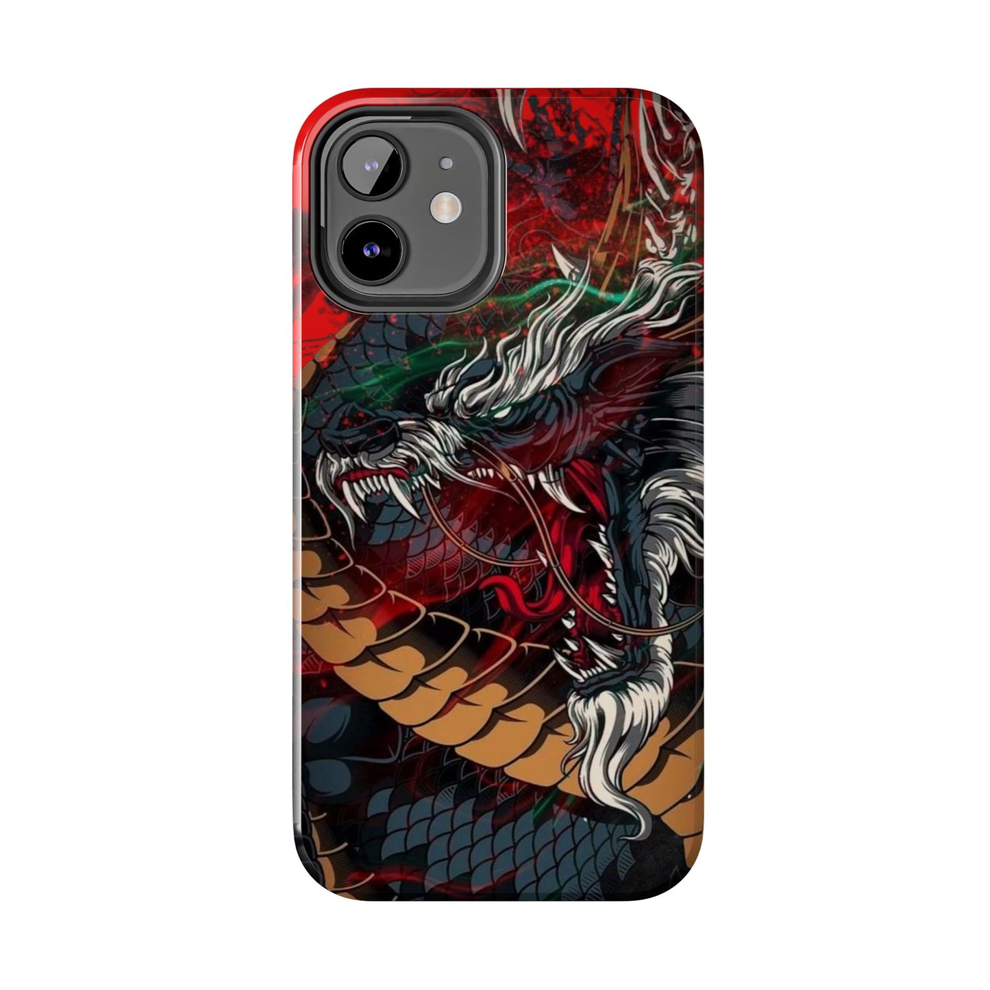 Coque de téléphone renforcée Dragon Rage — Housse protectrice iPhone style tatouage