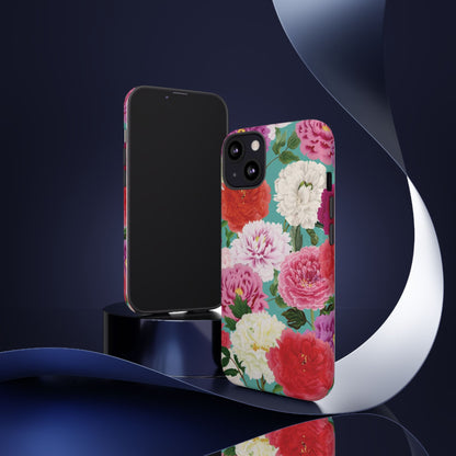 Coque de téléphone renforcée Floral Peony — Housse botanique protectrice pour iPhone