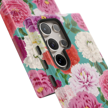 Coque de téléphone renforcée Floral Peony — Housse botanique protectrice pour iPhone