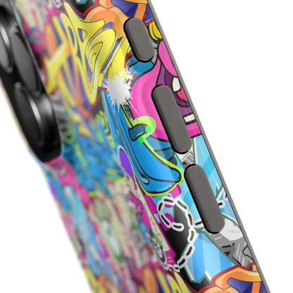 Coque de téléphone magnétique Graffiti Collage — Housse protectrice résistante aux chocs