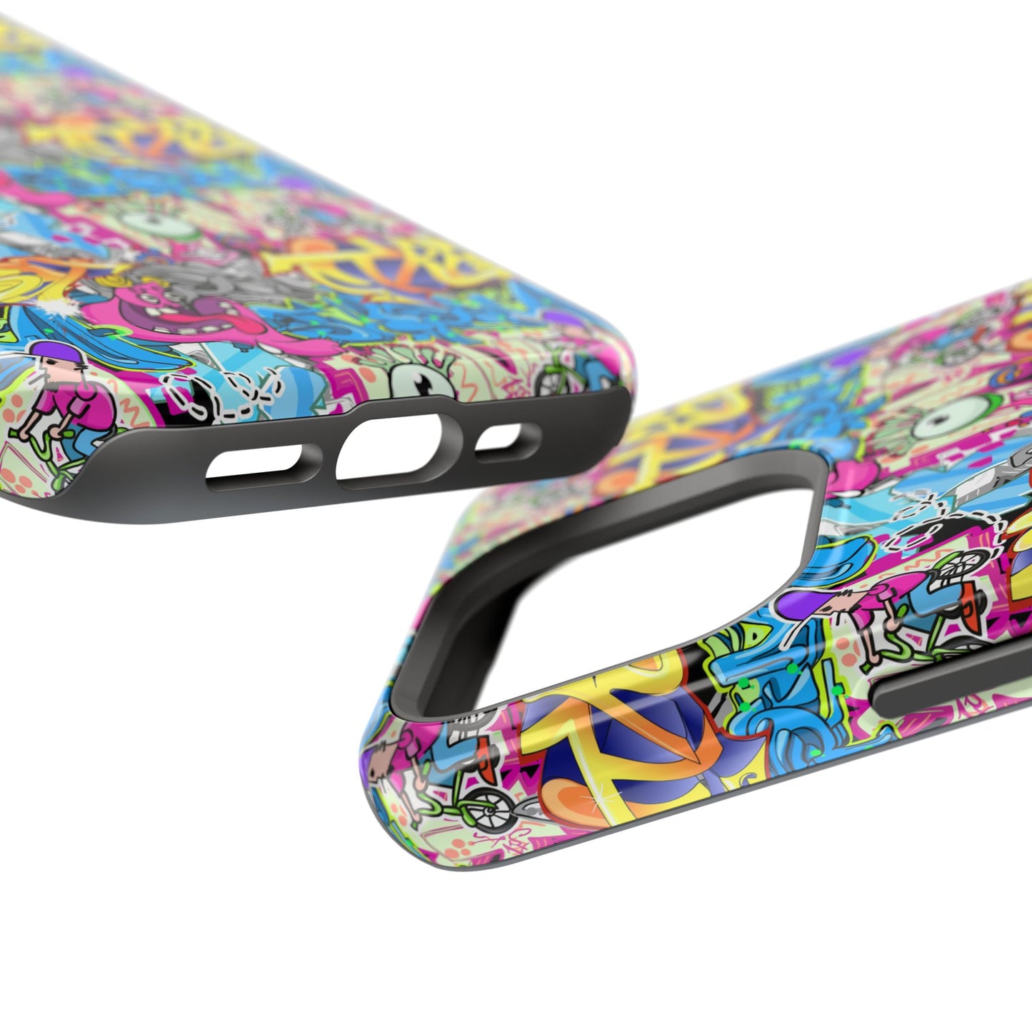 Coque de téléphone magnétique Graffiti Collage — Housse protectrice résistante aux chocs