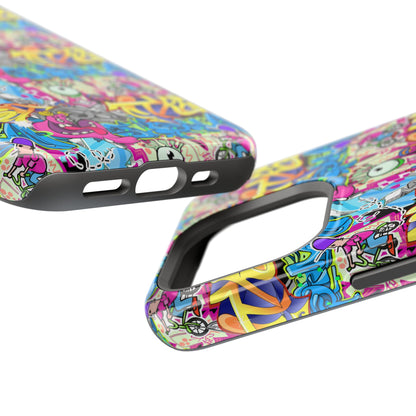 Coque de téléphone magnétique Graffiti Collage — Housse protectrice résistante aux chocs