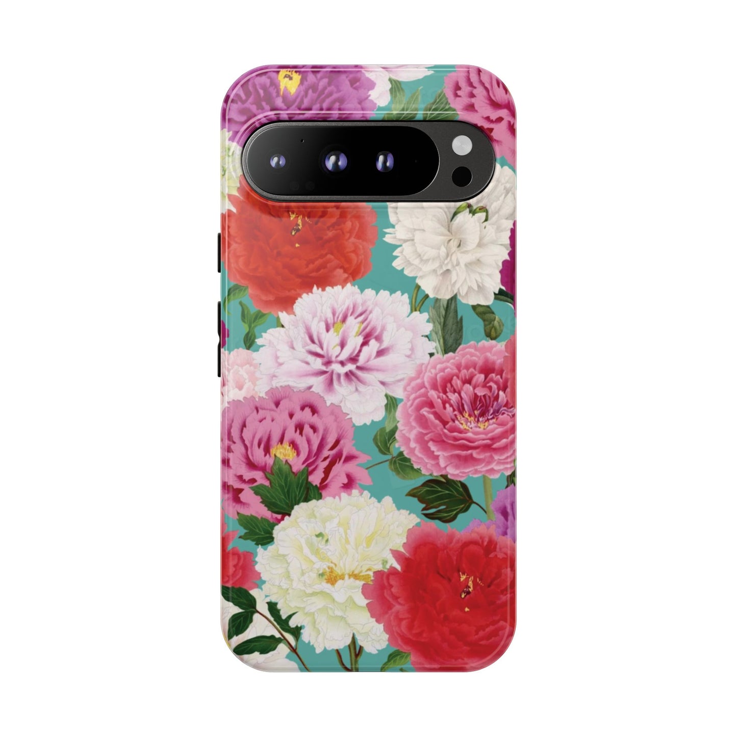 Coque de téléphone renforcée Floral Peony — Housse botanique protectrice pour iPhone