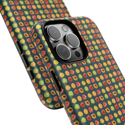 Floral Dot Tough Phone Case — Retro Pattern Protective Phone Cover