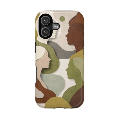 Coque de téléphone — Silhouettes multiculturelles abstraites magnétique et résistante aux chocs