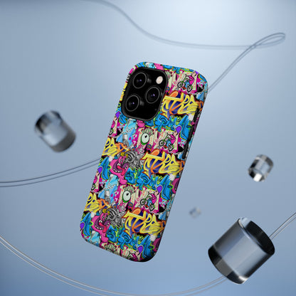 Coque de téléphone magnétique Graffiti Collage — Housse protectrice résistante aux chocs
