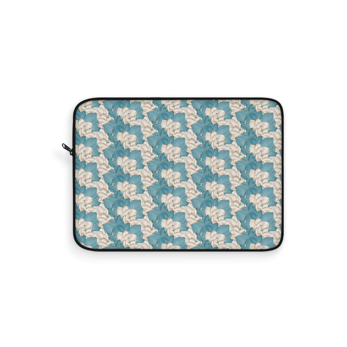 Blue Floral Pattern Laptop Sleeve — Vintage Magnolia Design