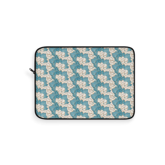 Blue Floral Pattern Laptop Sleeve — Vintage Magnolia Design