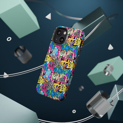 Coque de téléphone magnétique Graffiti Collage — Housse protectrice résistante aux chocs