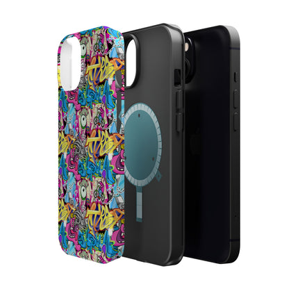 Coque de téléphone magnétique Graffiti Collage — Housse protectrice résistante aux chocs