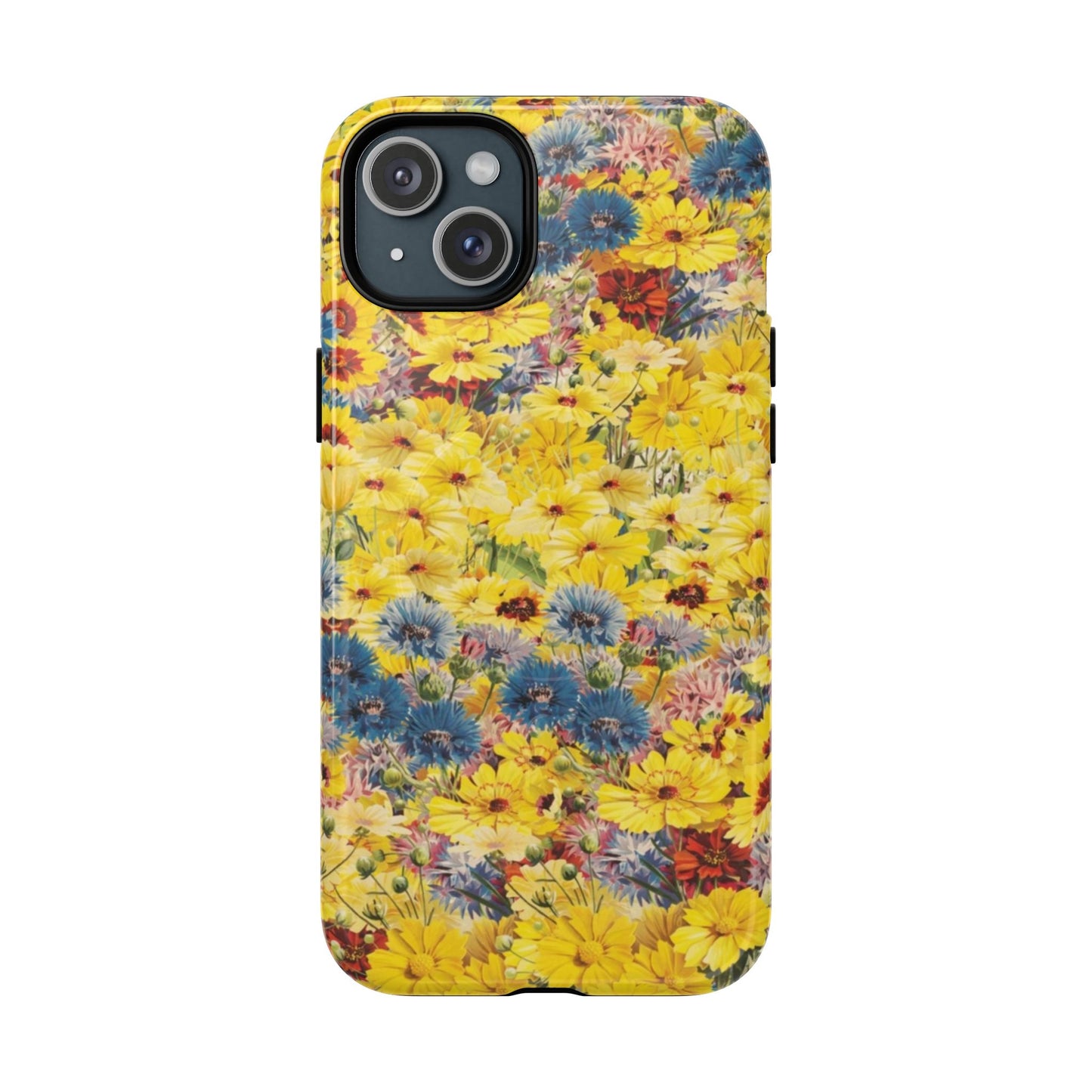 Coque de téléphone magnétique renforcée Floral Yellow Wildflower — Housse magnétique durable à fixation Snap