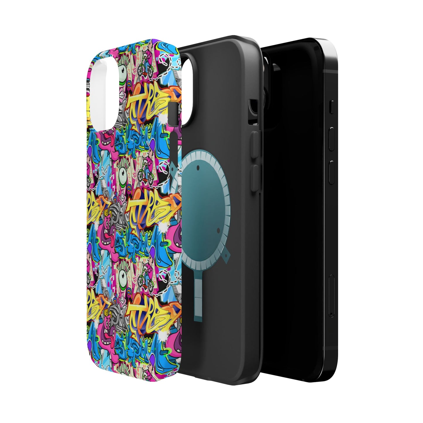 Coque de téléphone magnétique Graffiti Collage — Housse protectrice résistante aux chocs