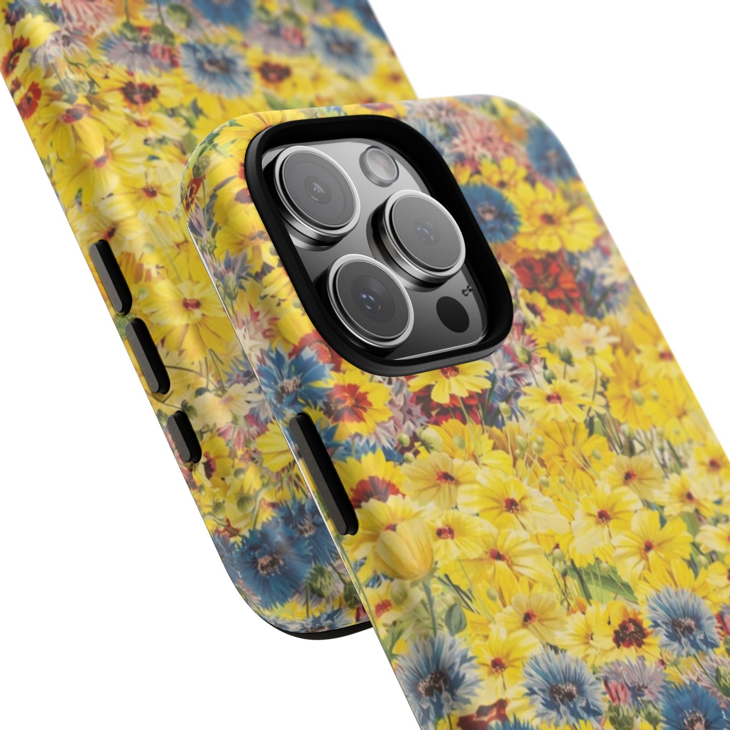 Coque de téléphone magnétique renforcée Floral Yellow Wildflower — Housse magnétique durable à fixation Snap