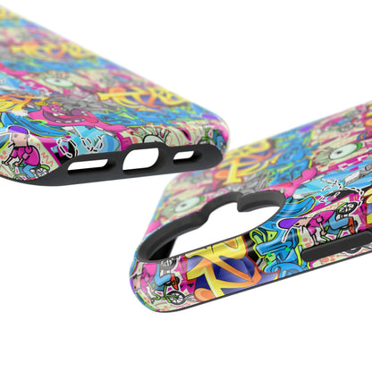 Coque de téléphone magnétique Graffiti Collage — Housse protectrice résistante aux chocs