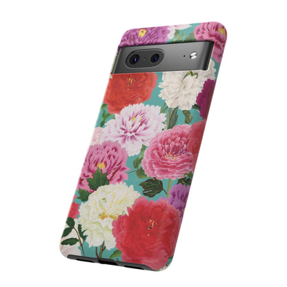 Coque de téléphone renforcée Floral Peony — Housse botanique protectrice pour iPhone