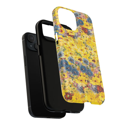 Coque de téléphone magnétique renforcée Floral Yellow Wildflower — Housse magnétique durable à fixation Snap