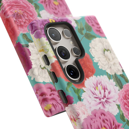 Coque de téléphone renforcée Floral Peony — Housse botanique protectrice pour iPhone