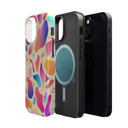Coque de téléphone antichoc MagSafe — Motif abstrait coloré