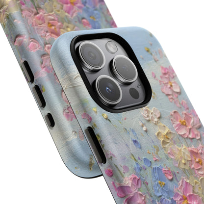 Coque de téléphone Floral Garden — Coque magnétique renforcée à fleurs texturées pastel