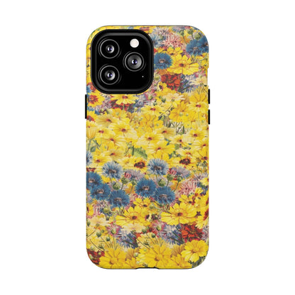 Coque de téléphone magnétique renforcée Floral Yellow Wildflower — Housse magnétique durable à fixation Snap