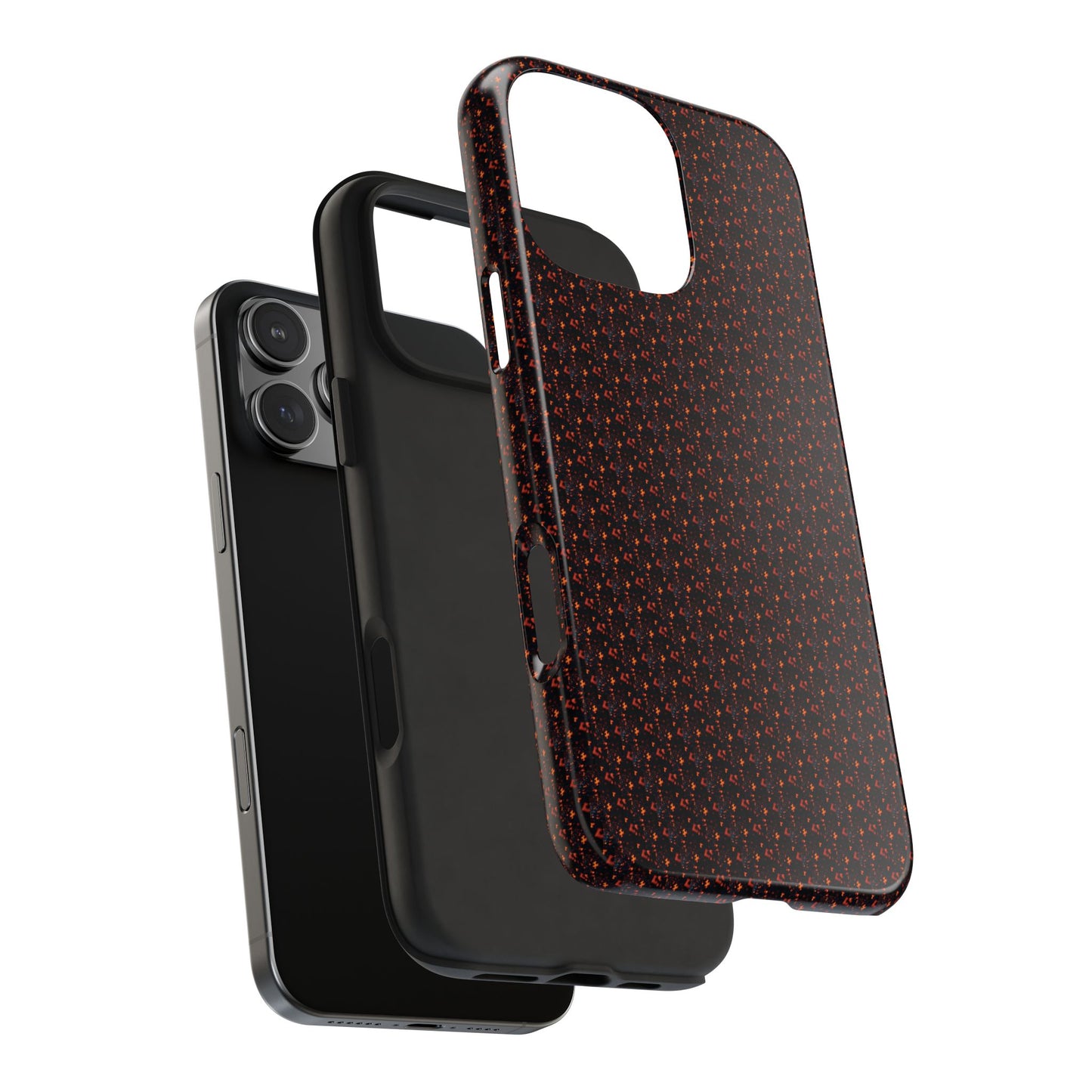 Coque de téléphone renforcée – Housse de protection robuste noire avec éclats rouges