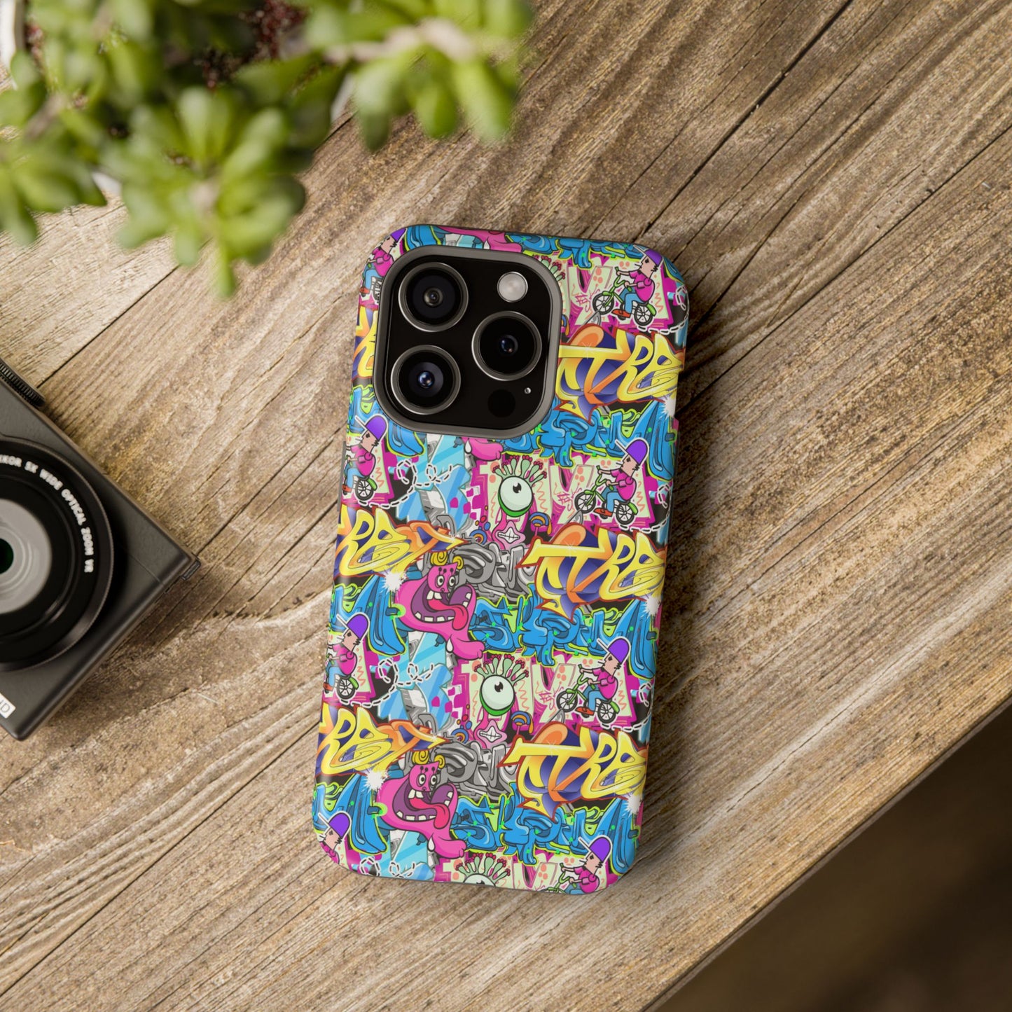 Coque de téléphone magnétique Graffiti Collage — Housse protectrice résistante aux chocs