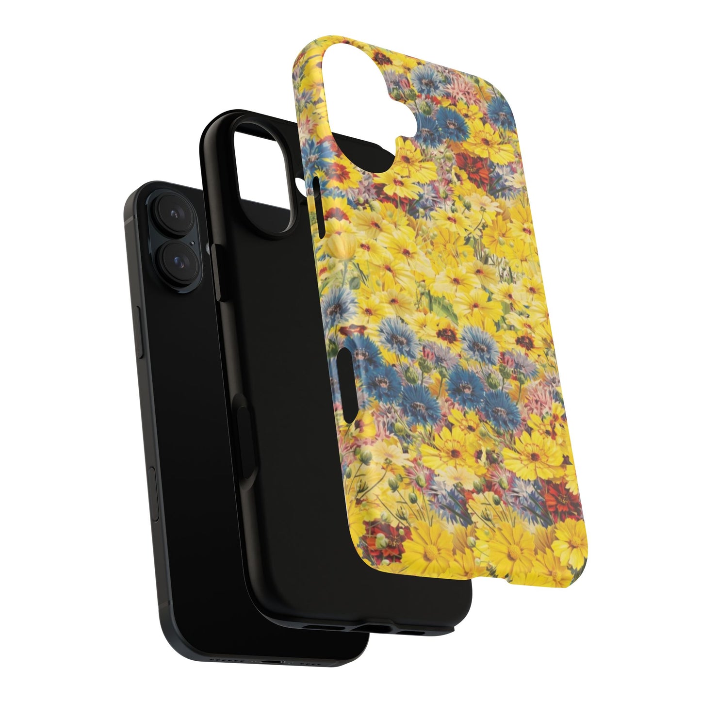 Coque de téléphone magnétique renforcée Floral Yellow Wildflower — Housse magnétique durable à fixation Snap
