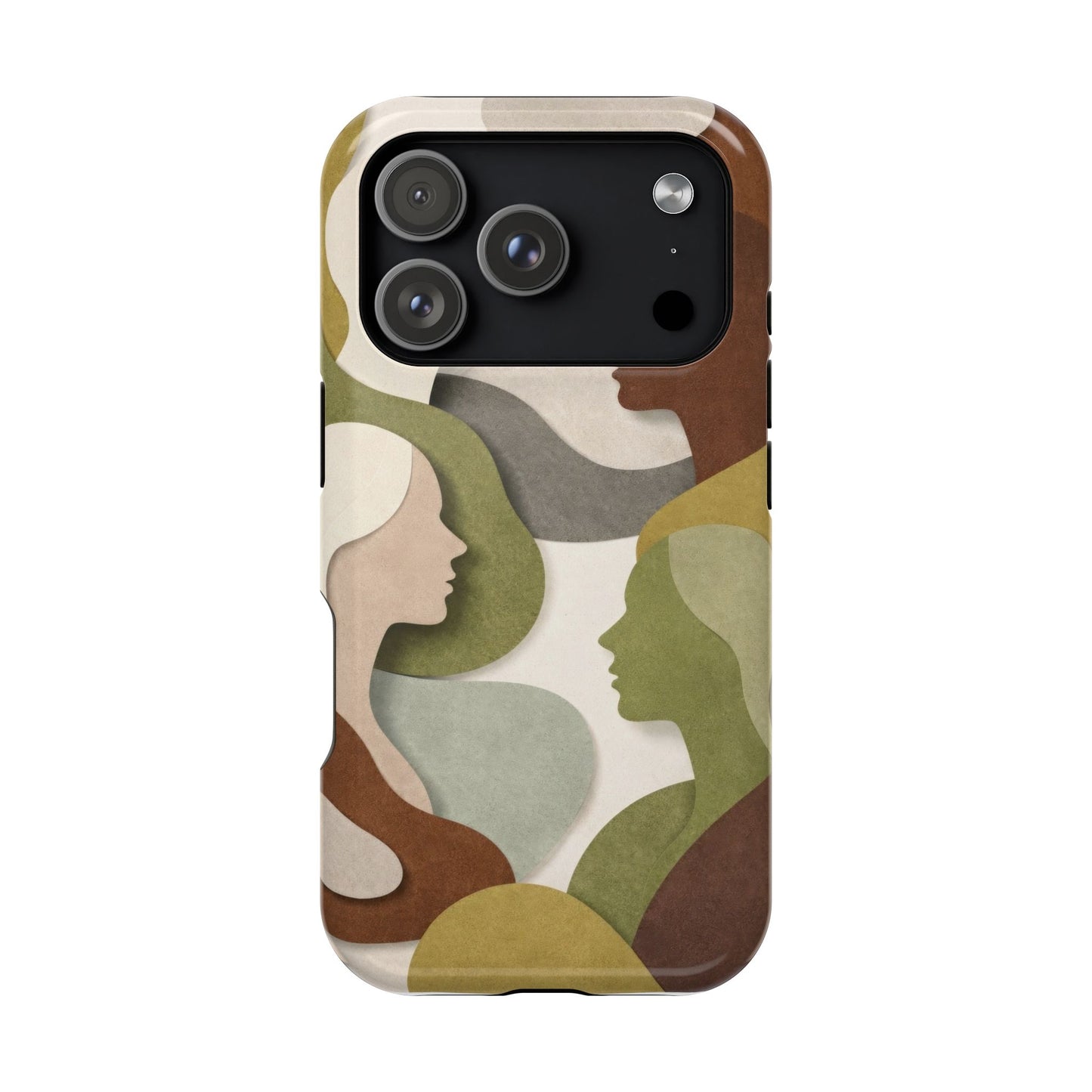 Coque de téléphone — Silhouettes multiculturelles abstraites magnétique et résistante aux chocs