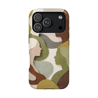 Coque de téléphone — Silhouettes multiculturelles abstraites magnétique et résistante aux chocs