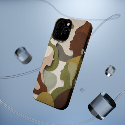 Coque de téléphone — Silhouettes multiculturelles abstraites magnétique et résistante aux chocs