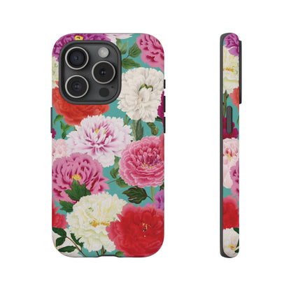 Coque de téléphone renforcée Floral Peony — Housse botanique protectrice pour iPhone