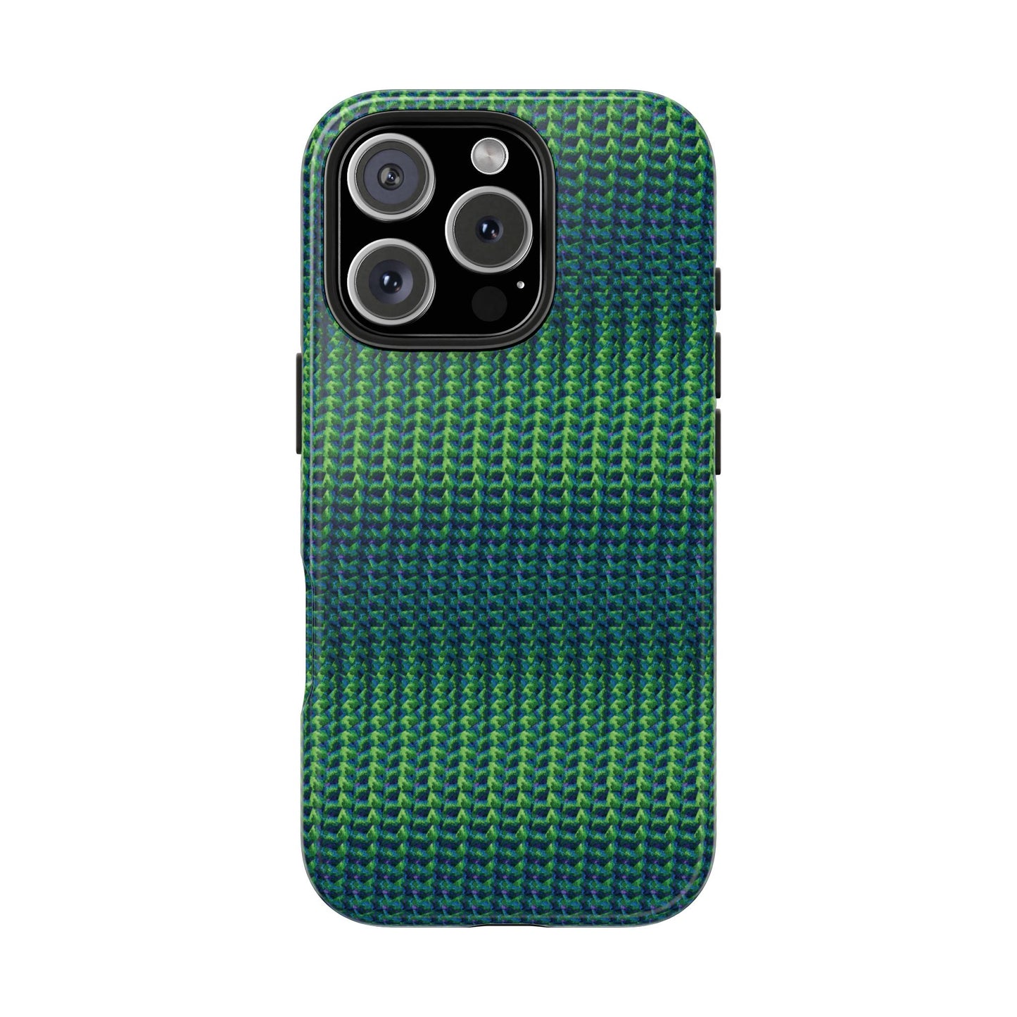 Green Woven Texture Tough Phone Case — Durable Protective Phone Cover