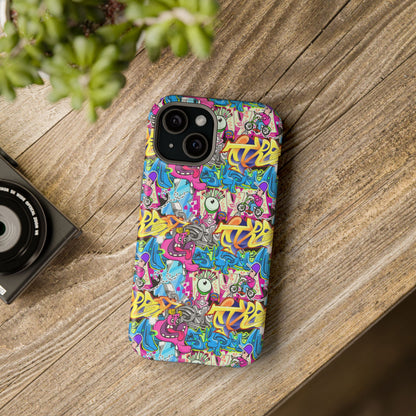 Coque de téléphone magnétique Graffiti Collage — Housse protectrice résistante aux chocs