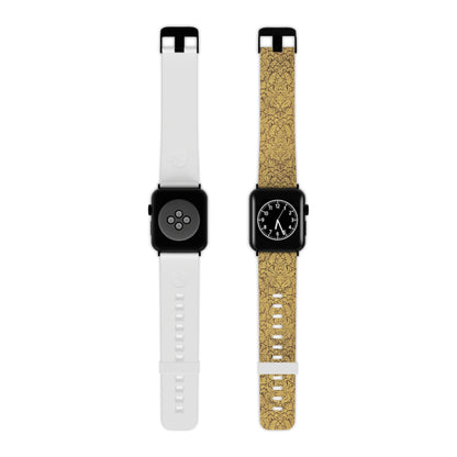 Bracelet Apple Watch Motif Damas Doré — Bracelet de Remplacement Floral Vintage