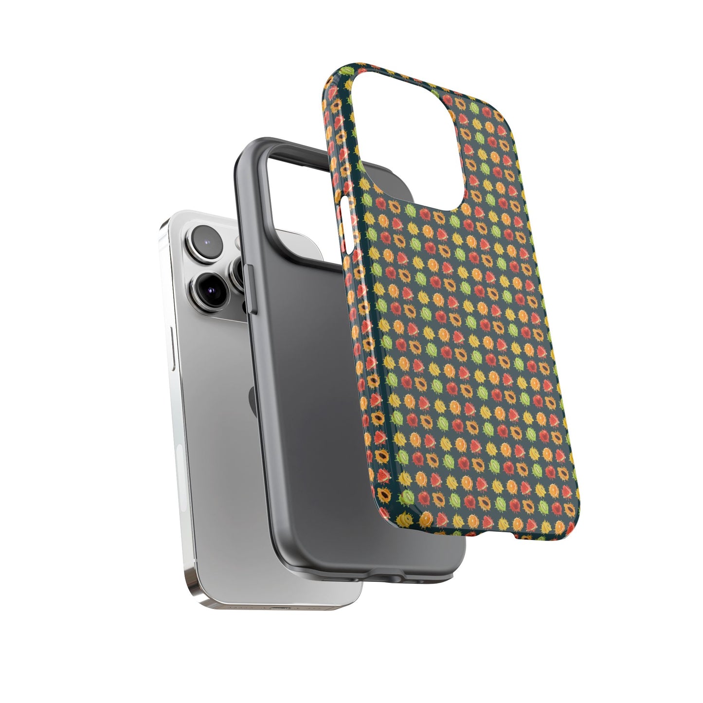 Floral Dot Tough Phone Case — Retro Pattern Protective Phone Cover