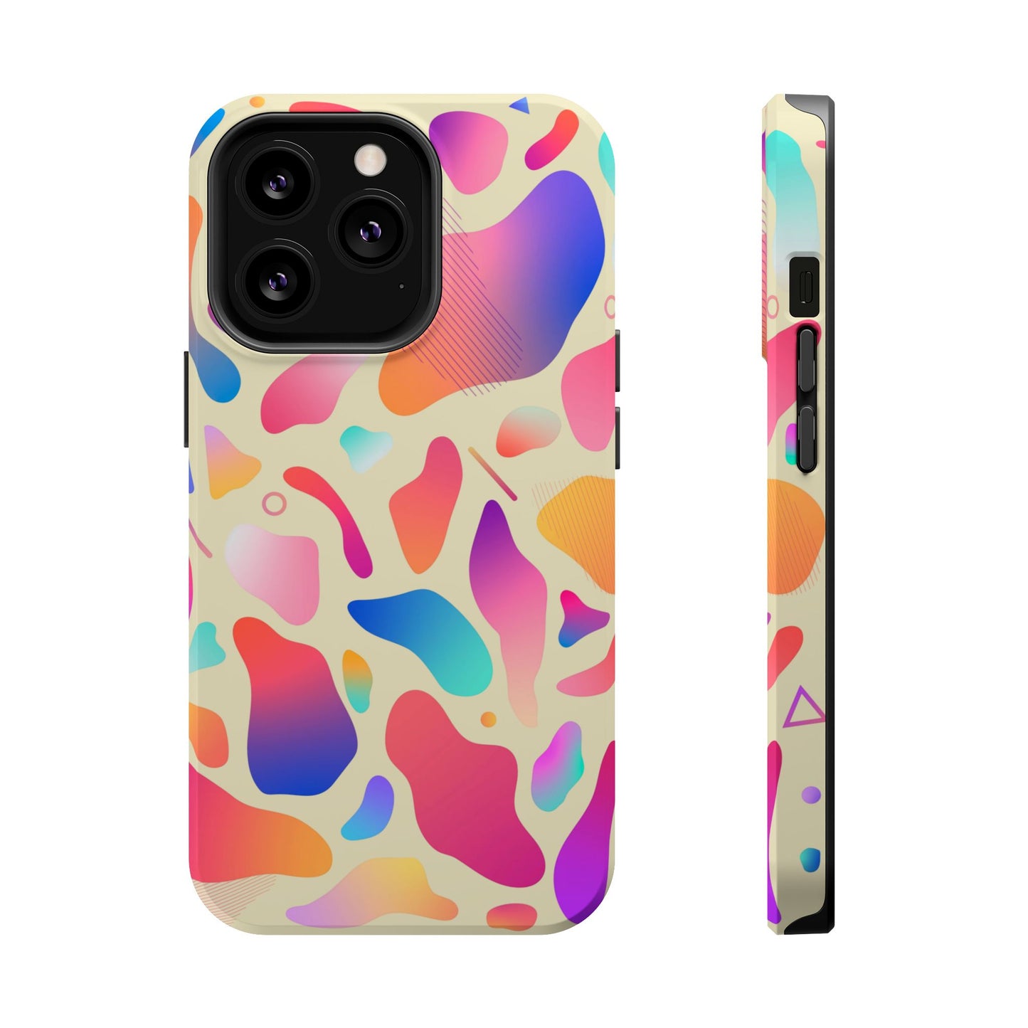 Coque de téléphone antichoc MagSafe — Motif abstrait coloré