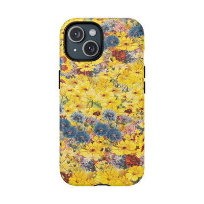 Coque de téléphone magnétique renforcée Floral Yellow Wildflower — Housse magnétique durable à fixation Snap