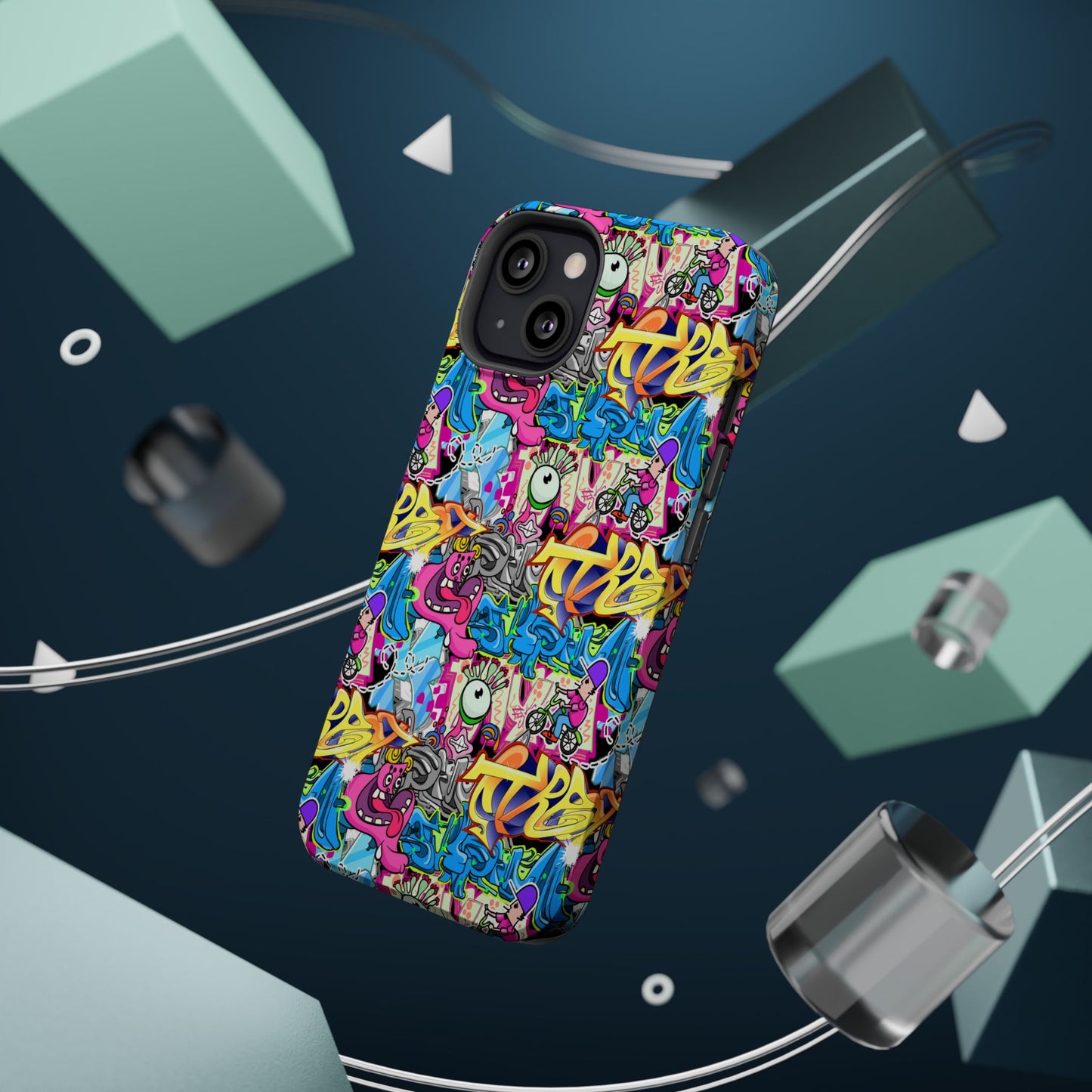 Coque de téléphone magnétique Graffiti Collage — Housse protectrice résistante aux chocs