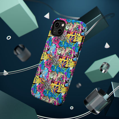 Coque de téléphone magnétique Graffiti Collage — Housse protectrice résistante aux chocs