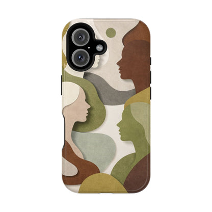 Coque de téléphone — Silhouettes multiculturelles abstraites magnétique et résistante aux chocs