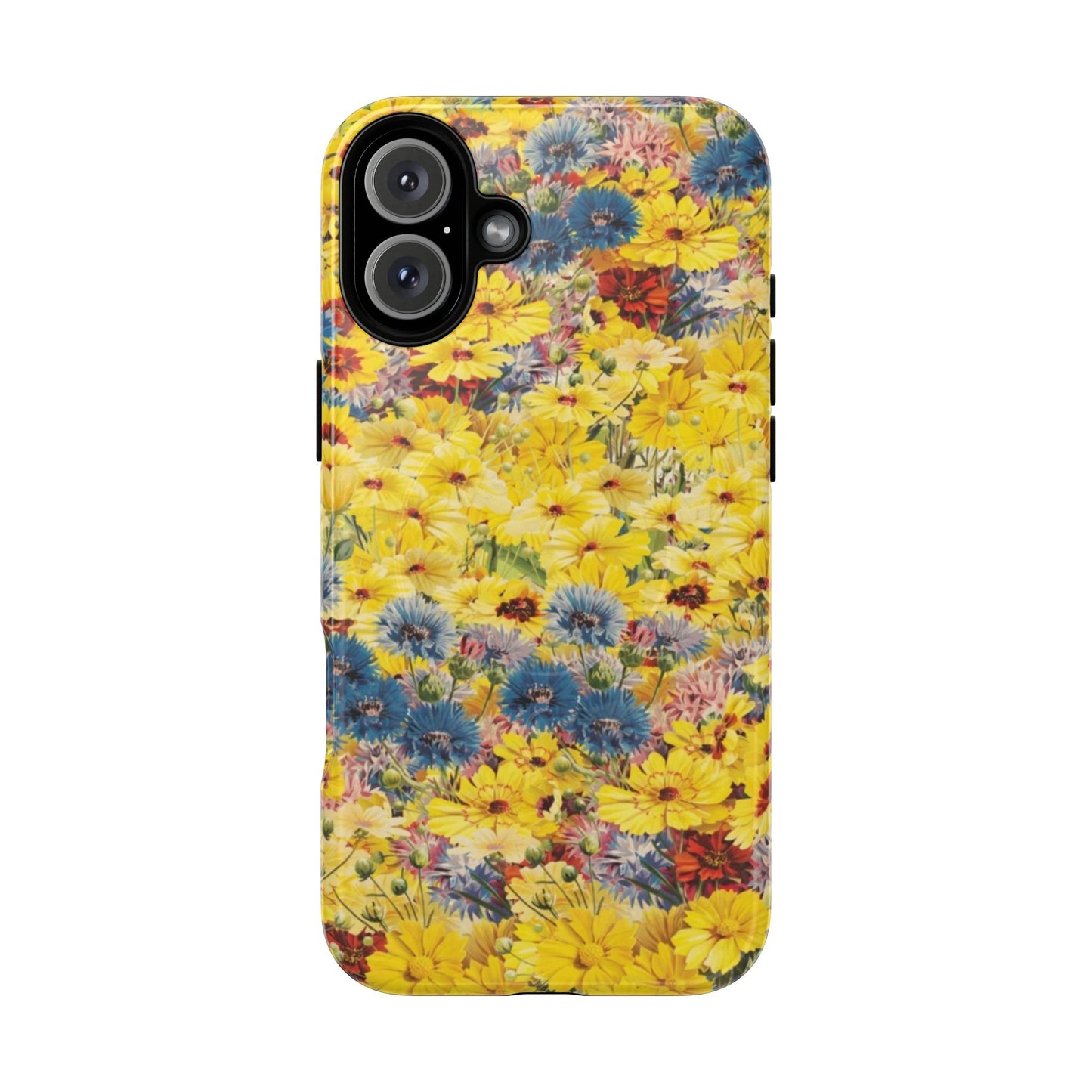 Coque de téléphone magnétique renforcée Floral Yellow Wildflower — Housse magnétique durable à fixation Snap