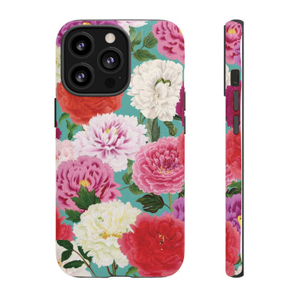 Coque de téléphone renforcée Floral Peony — Housse botanique protectrice pour iPhone