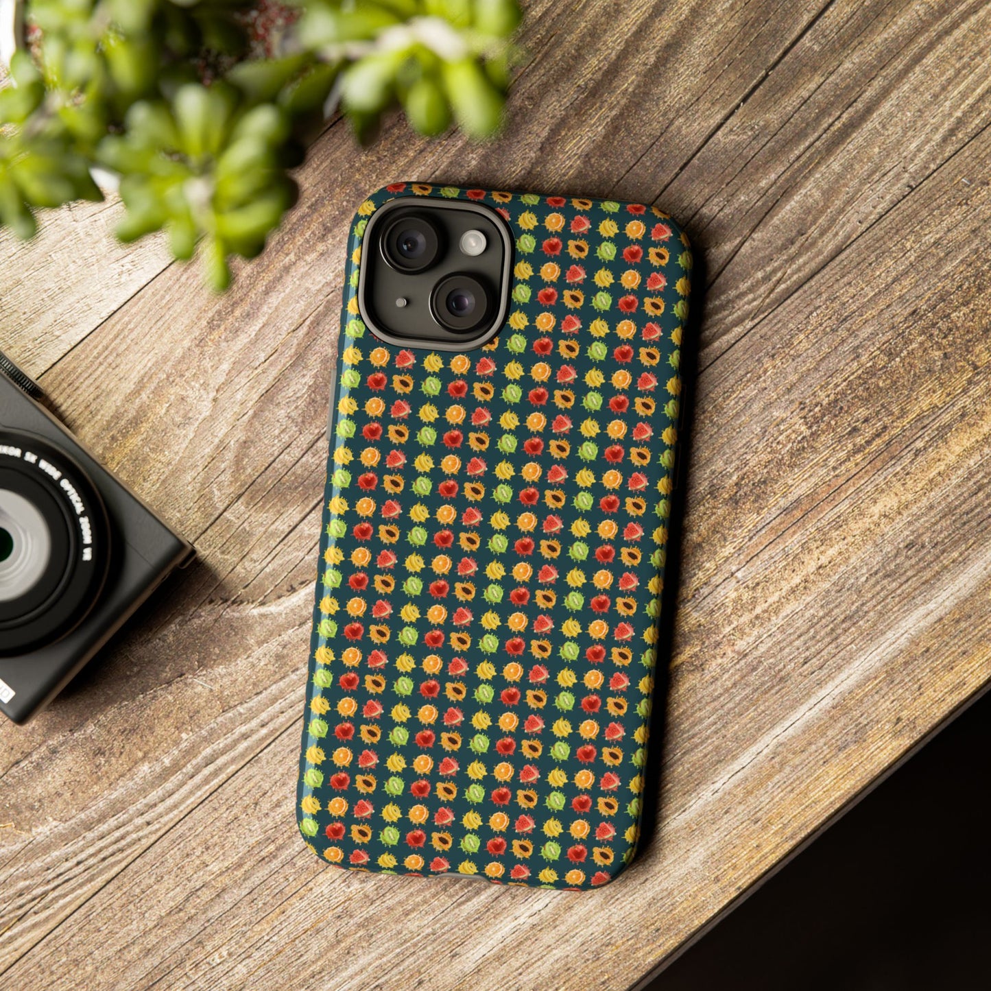 Floral Dot Tough Phone Case — Retro Pattern Protective Phone Cover