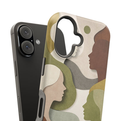 Coque de téléphone — Silhouettes multiculturelles abstraites magnétique et résistante aux chocs
