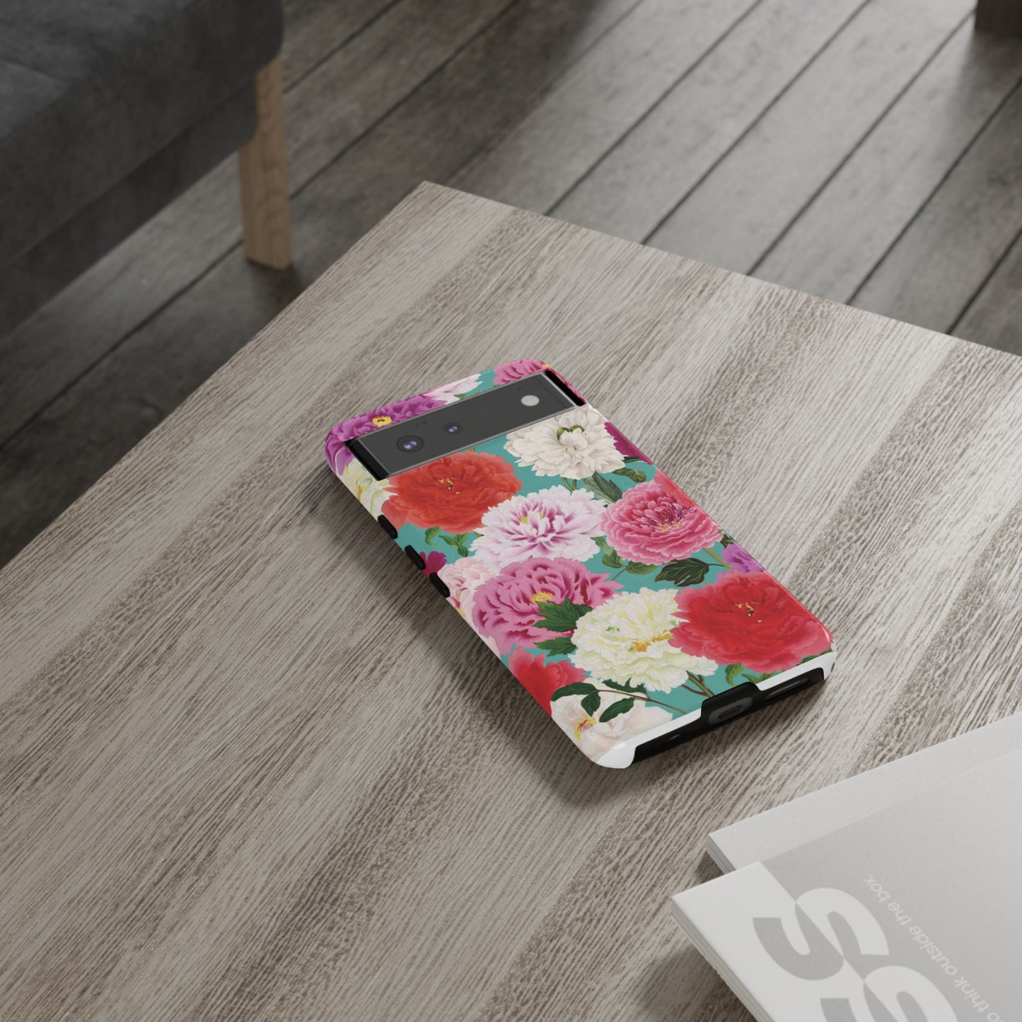 Coque de téléphone renforcée Floral Peony — Housse botanique protectrice pour iPhone