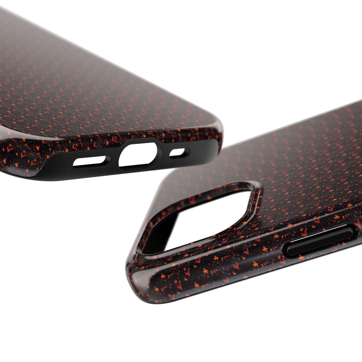 Coque de téléphone renforcée – Housse de protection robuste noire avec éclats rouges