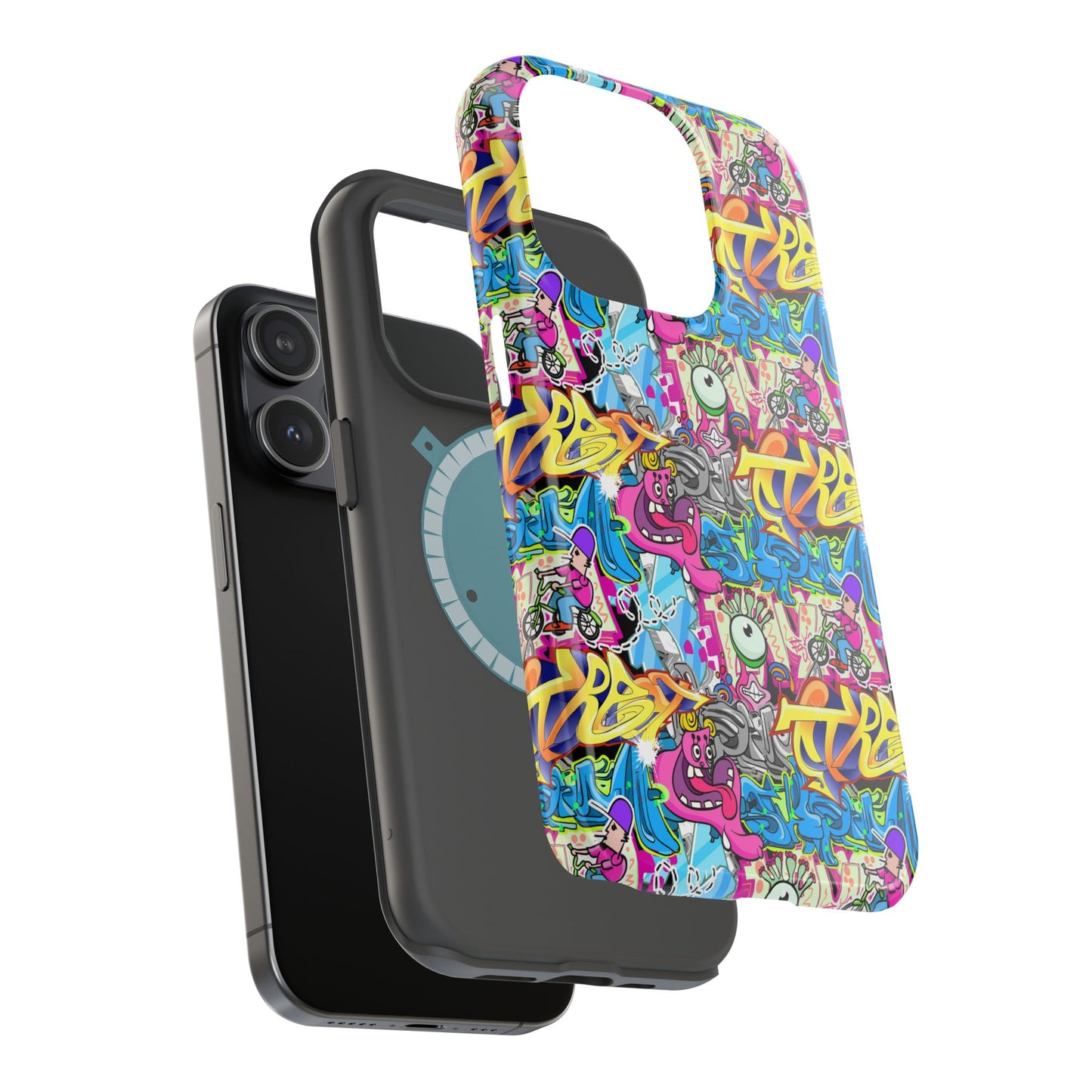 Coque de téléphone magnétique Graffiti Collage — Housse protectrice résistante aux chocs