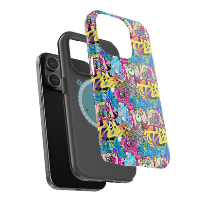 Coque de téléphone magnétique Graffiti Collage — Housse protectrice résistante aux chocs