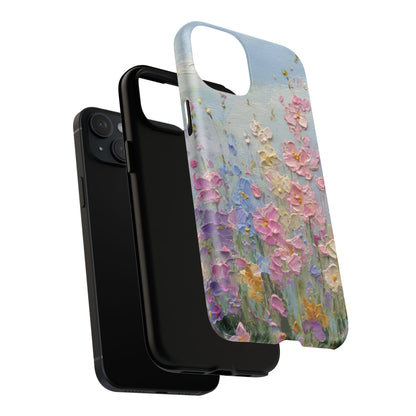 Coque de téléphone Floral Garden — Coque magnétique renforcée à fleurs texturées pastel