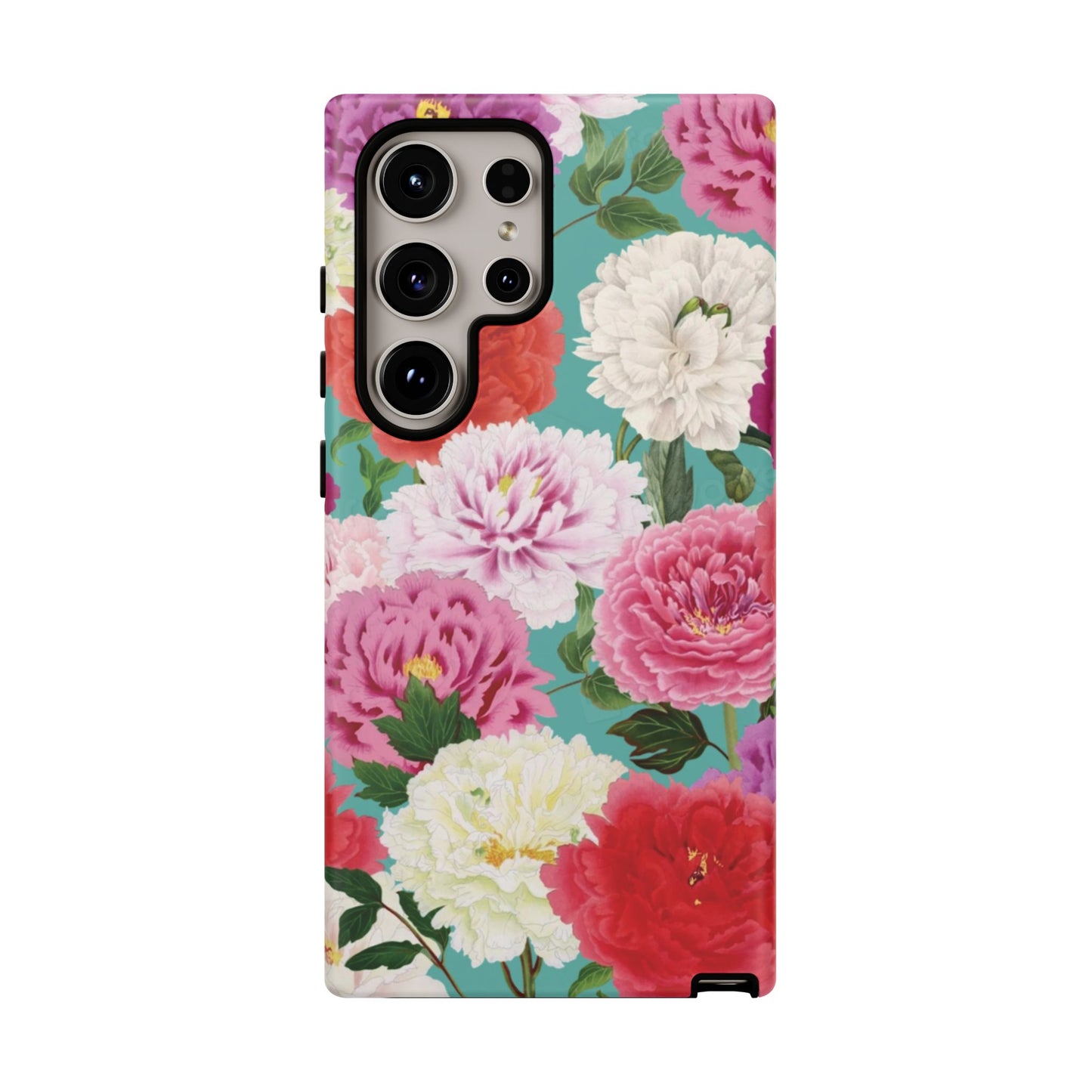 Coque de téléphone renforcée Floral Peony — Housse botanique protectrice pour iPhone
